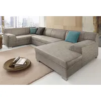 DOMO collection Wohnlandschaft DOMO COLLECTION "Amando in vielen Bezugsvarianten, auch in Leder, komfortabel, U-Form", braun (braun, beige), B:332cm H:74cm T:182cm, PRIMABELLE-Microfaser aus 100% Polyester;SOFTLUX-Kunstleder;Strukturstoff aus 90% Polyester und 10% 