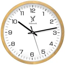 Holzwerk Wanduhr Designer Loft 30 cm WOLFSBURG beige