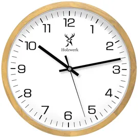 Holzwerk Wanduhr Designer Loft 30 cm WOLFSBURG beige