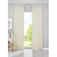 Gardinenbox 2er Set Verdunkelung Schiebegardinen »Newyork« HxB 245x60 cm Beige Flächenvorhänge Paneelwagen Blickdicht Thermo-Schiebevorhang, 202020680-2