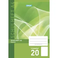 Stylex Schulheft A4 Lineatur 20 blanco