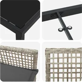 vidaXL Garten Essset mit Kissen in Hellgrau