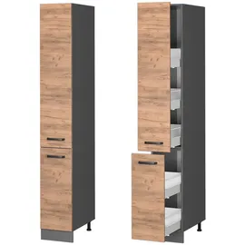 Vicco Apothekerschrank R-Line 30 x 57,2 x 206,8 cm Grau