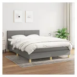 vidaXL Boxspringbett mit Matratze Dunkelgrau 140x200 cm Stoff