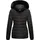 Navahoo Damen, warme Winter Steppjacke mit abnehmbarer Kunstfell-Kapuze Milianaa Black Gr. S - S