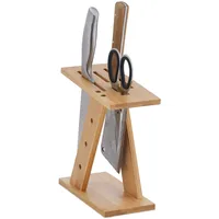 Relaxdays Messerblock unbestückt, Bambus, HBT: 22 x 9,5 x