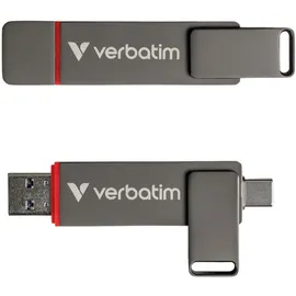 Verbatim Dual QuickStick SSD USB-A/C 3.2 Gen1 1TB USB-Stick, 1 TB, 550 MB/s, Grau