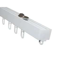 Gardinia Alu-Vorhangschienen Set 1-Lauf LUNA, Weiß, Gardinenschiene, Aluminium, verschiedene Längen