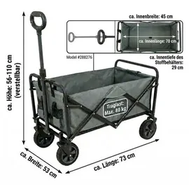 ic gardenworld Bollerwagen faltbar grau