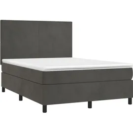 vidaXL Boxspringbett 140 x 200 cm Dunkelgrau