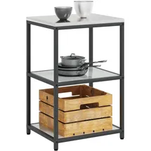 vidaXL Küchenaufbewahrung mit Regal 60 x 50 x 92 cm Silber