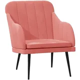 vidaXL Sessel Rosa Samt 63,5 x 76 x 80 cm rosa mit Rollen