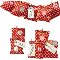 Frau WUNDERVoll® DIY Adventskalender zum Befüllen Bescherung, Papiertueten flach