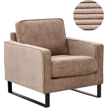 Beliani Sessel VIND Cord 72 x 71 x 70 cm Beige mit Kissen