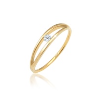 Elli DIAMONDS Verlobung Wellen Diamant (0.06 ct.) 585 Gelbgold Ringe Damen