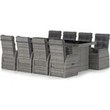 vidaXL Garten-Essgruppe 9-tlg. grau 3059340