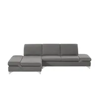 W.SCHILLIG Ecksofa braun - Webstoff Saraa ¦ grau ¦ Maße (cm): B: 314 H: 84 T: 198