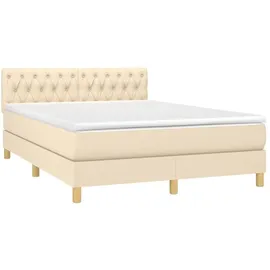 vidaXL Boxspringbett 140 x 200 cm Creme