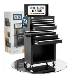 NTG Werkzeugwagen Metall schwarz leer 8 Schubladen