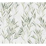 A.S. Création Vliestapete Flavour Tapete mit Blumen floral 10,05 m x 0,53 m grün weiß Made in Germany 367123 36712-3