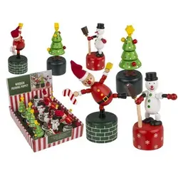 Spielzeug Holz-Drückfigur sortiert OOTB 99/6180 4,6c11cm Weihnachten
