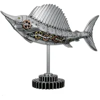 Gilde Figur Steampunk Sailfish silberfarben - (H) 36 cm | Gr.: onesize