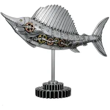 Gilde Figur Steampunk Sailfish silberfarben - (H) 36 cm | Gr.: onesize