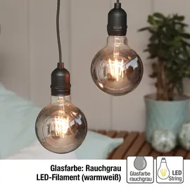 Hellum 2er Set Hängelampe außen Batterie + Fernbedienung, G95 9,5 x1 3,7 cm, dimmbar