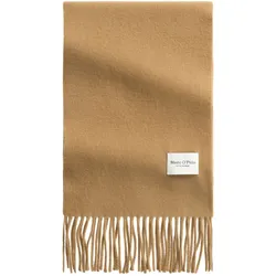 Fransentuch MARC O'POLO "aus softer Schurwolle", Damen, braun (pure sand), Obermaterial: 100% Schurwolle, unifarben, Modetücher
