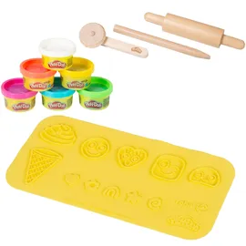 roba Play-Doh Starterset 3D-Kreativmatte FSC-Holzwerkzeuge 6 Knetdosen
