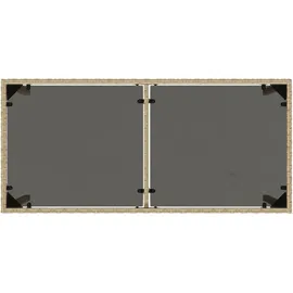 vidaXL Gartentisch mit Glasplatte 117,1 x 58,9 x 11,3 cm Beige
