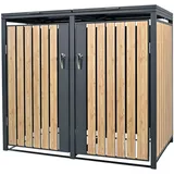 ML-Design Mülltonnenbox 2er 132 x 80 x 116,3 cm anthrazit-lärchenoptik