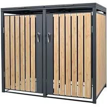ML-Design Mülltonnenbox 2er 132 x 80 x 116,3 cm anthrazit-lärchenoptik