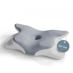Nackenkissen orthopädisch aus Memory Foam - weiß / grau