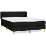 vidaXL Boxspringbett mit Matratze Schwarz 140x200 cm Stoff