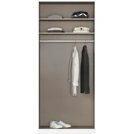 Rauch Drehtürenschrank »Kleiderschrank Schrank Garderobe Garderobenschrank Stauraumwunder MODI«, optional mit Spiegel MADE IN GERMANY, grau