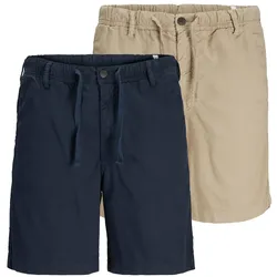 JACK&JONES Herren Bermudashorts, 2er Pack - JPSTJAIDEN CAMPAIGN HYBRID BONDI 2PK, kurze Hosen, einfarbig Dunkelblau/Beige XL