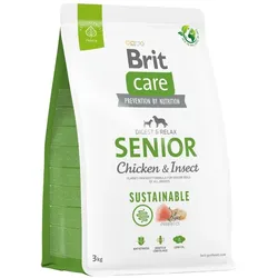 BRIT CARE Sustainable Senior chicken insekt für ältere Hunde mit Huhn und Insekten 3 kg