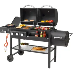 Gasgrill EL FUEGO "Sierra", schwarz, B:174cm H:118cm T:60cm, Grills, Gas- und Holzkohlekombination, BxTxH: 173,5x60x117,5 cm