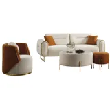 JVMöbel Luxus 2tlg Wohnzimmer Set Sofa 3-Sitzer Sessel Modernes Design, Couch