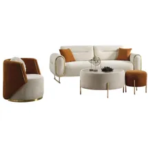 JVMöbel Luxus 2tlg Wohnzimmer Set Sofa 3-Sitzer Sessel Modernes Design, Couch