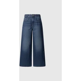 Pepe Jeans Schlagjeans PEPE JEANS "WIDE LEG JEANS UHW", Damen, Gr. 28, Länge 34, blau (used tiefblau), Denim/Jeans, Obermaterial: 100% Baumwolle, weit lang, Jeans