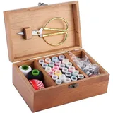 Holz-Nähkasten, Nähkorb, vintage Holz-Nähkasten für den Hausgebrauch, Aufbewahrungsbox für Nadeln und Garn, Organizer für Selbstbaunähnachl...