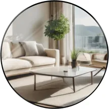 CLP Wandspiegel Elsie I Runder Spiegel in unterschiedlichen Größen I Rahmentiefe 3 cm, ideal für Wohnzimmer, Schlafzimmer oder Bad