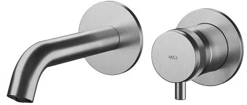 MGS MILANO Ergon ER295 Waschtisch-Wandarmatur 130mm Ausladung - Edelstahl