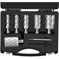 VEVOR Kronenbohrer-Set Metall 6 tlg. 1, 1-1/8, 1-1/4, 1-1/2, 1-3/4, 2 Zoll Kernbohrer-Satz 50,8 mm Schnitttiefe Ringschneider-Set, aus M2AL-Schnellarbeitsstahl Zubehör für Magnetbohrmaschinen
