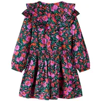 vidaXL Blusenkleid Kinderkleid mit Langen Ärmeln Knallrosa 128