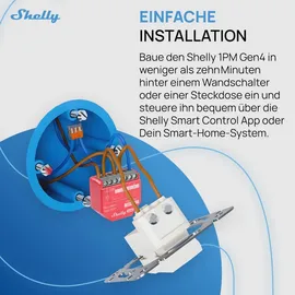 Shelly 1PM Gen4 Schaltaktor mit Messfunktion, 16A, WLAN, Zigbee, Matter, Bluetooth, 4er Pack