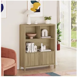 [en.casa] Highboard Lukkodso 103 x 80 x 28 cm Eicheoptik / Beige