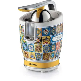 Ariete 413 Positano, Zitruspresse mit Metallgehäuse Hebel, Tropfschutz, Geräuscharmer Motor für Professionelles Entsaften, 2 Trichter für Große und Kleine Früchte